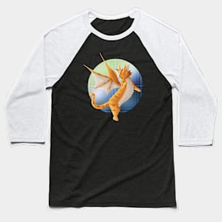 Kawaii Cat Dragon - With Background Baseball T-Shirt